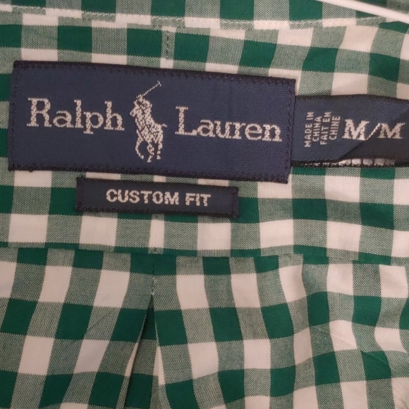 Green and White Polo Button Up - Picture 2 of 4